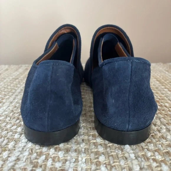 Aquatalia Revy‎ Navy Blue Suede Loafers Women’s Size 10 Smoking Driving Shoes - Picture 5 of 10